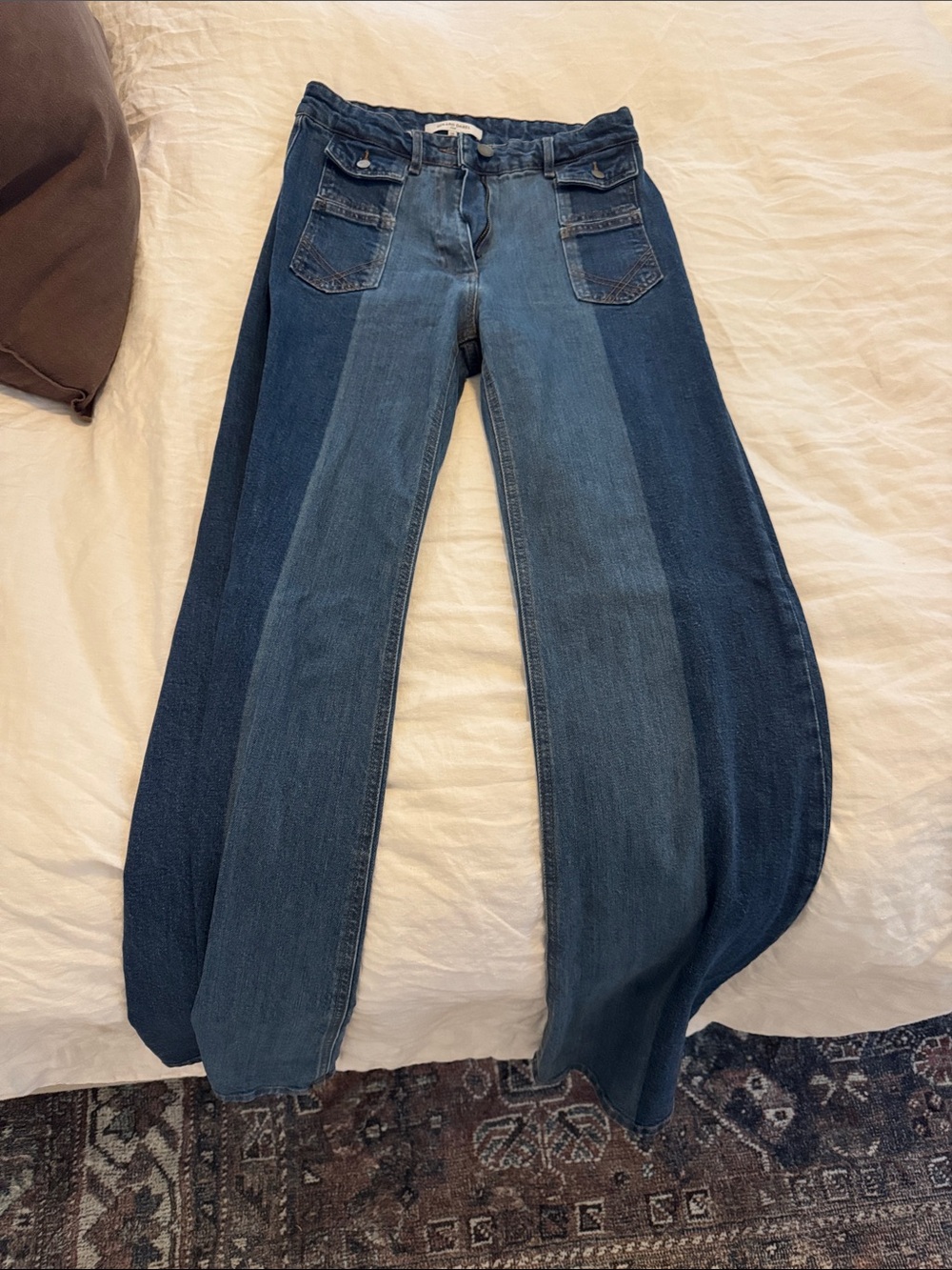 Women’s Two-Tone Blue Wide Leg Jeans